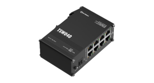 Teltonika — Teltonika TSW040 8 Port 10/100 PoE+ Switch with Integrated DIN Rail Mounting