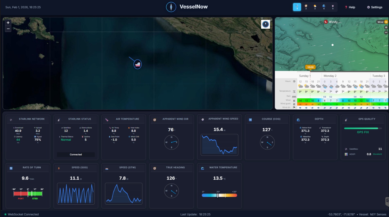 VesselNow Main Dashboard